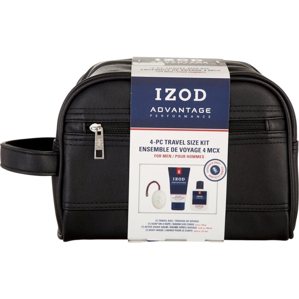 🆕 IZOD Mens Athletics 4-pc.Travel Case Set